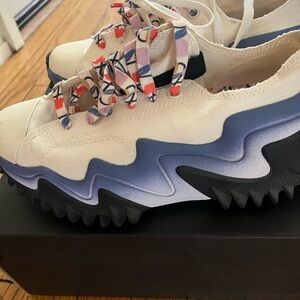 Converse White and Blue Sneakers with Modern Design